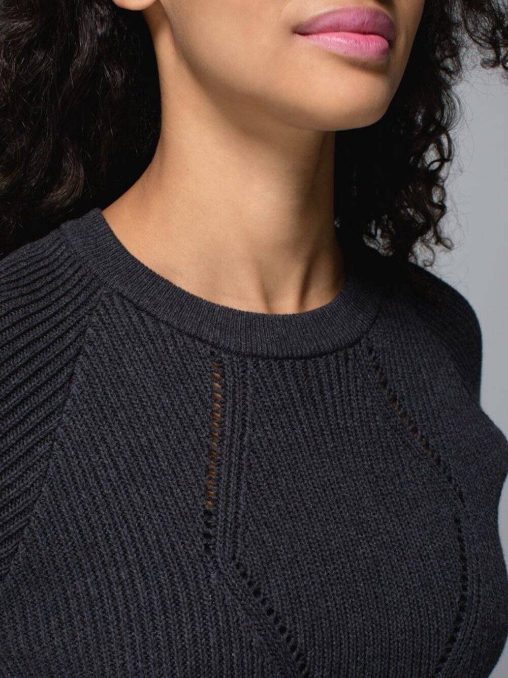 lululemon athletica Charcoal Ribbed Crewneck Sweater - Picture 3 of 9